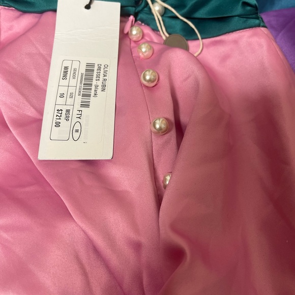 OLIVIA RUBIN Dresses & Skirts - OLIVIA RUBIN Pink and Teal Midi Dress